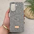 قاب گوشی Redmi A5 - Poco C71 شیائومی نگین دار سواروسکی SWAROVSKI پلاک فلزی خاکستری کد 151486