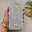 قاب گوشی Redmi Note 8 Pro شیائومی نگین دار سواروسکی SWAROVSKI پلاک فلزی نقره ای کد 151497