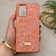 قاب گوشی Redmi Note 10 4G - Redmi Note 10S - Poco M5S شیائومی نگین دار سواروسکی SWAROVSKI پلاک فلزی نارنجی کد 151514
