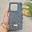 قاب گوشی Redmi Note 14 4G شیائومی نگین دار سواروسکی SWAROVSKI پلاک فلزی سرمه ای کد 151537