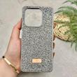قاب گوشی Redmi Note 14 4G شیائومی نگین دار سواروسکی SWAROVSKI پلاک فلزی خاکستری کد 151540