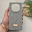 قاب گوشی Redmi Note 14 Pro 4G شیائومی نگین دار سواروسکی SWAROVSKI پلاک فلزی خاکستری کد 151545