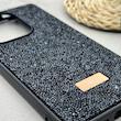 قاب گوشی Redmi Note 13 Pro 4G - Poco M6 Pro 4G - Redmi Note 14S شیائومی نگین دار سواروسکی SWAROVSKI پلاک فلزی مشکی کد 151552
