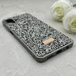 قاب گوشی Galaxy A07 سامسونگ نگین دار سواروسکی SWAROVSKI پلاک فلزی خاکستری کد 150789