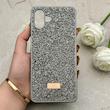 قاب گوشی Galaxy A07 سامسونگ نگین دار سواروسکی SWAROVSKI پلاک فلزی خاکستری کد 150789