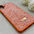 قاب گوشی Galaxy A07 سامسونگ نگین دار سواروسکی SWAROVSKI پلاک فلزی نارنجی کد 150790