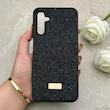 قاب گوشی Galaxy A14 سامسونگ نگین دار سواروسکی SWAROVSKI پلاک فلزی مشکی کد 150797