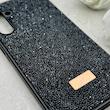 قاب گوشی Galaxy A16 سامسونگ نگین دار سواروسکی SWAROVSKI پلاک فلزی مشکی کد 150799