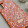 قاب گوشی Galaxy A16 سامسونگ نگین دار سواروسکی SWAROVSKI پلاک فلزی نارنجی کد 150800