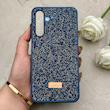 قاب گوشی Galaxy A16 سامسونگ نگین دار سواروسکی SWAROVSKI پلاک فلزی سرمه ای کد 150805