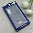 قاب گوشی Galaxy A17 سامسونگ نگین دار سواروسکی SWAROVSKI پلاک فلزی سرمه ای کد 150806