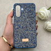 قاب گوشی Galaxy A17 سامسونگ نگین دار سواروسکی SWAROVSKI پلاک فلزی سرمه ای کد 150806