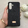 قاب گوشی Galaxy A17 سامسونگ نگین دار سواروسکی SWAROVSKI پلاک فلزی مشکی کد 150808