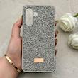 قاب گوشی Galaxy A17 سامسونگ نگین دار سواروسکی SWAROVSKI پلاک فلزی خاکستری کد 150809