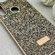 قاب گوشی Galaxy A20S سامسونگ نگین دار سواروسکی SWAROVSKI پلاک فلزی طلایی کد 150812