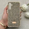 قاب گوشی Galaxy A25 سامسونگ نگین دار سواروسکی SWAROVSKI پلاک فلزی طلایی کد 152955