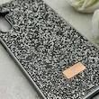 قاب گوشی Galaxy A25 سامسونگ نگین دار سواروسکی SWAROVSKI پلاک فلزی خاکستری کد 152956