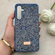 قاب گوشی Galaxy A35 سامسونگ نگین دار سواروسکی SWAROVSKI پلاک فلزی سرمه ای کد 152965