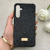 قاب گوشی Galaxy A35 سامسونگ نگین دار سواروسکی SWAROVSKI پلاک فلزی مشکی کد 152966