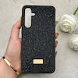 قاب گوشی Galaxy A35 سامسونگ نگین دار سواروسکی SWAROVSKI پلاک فلزی مشکی کد 152966