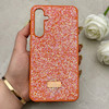 قاب گوشی Galaxy A35 سامسونگ نگین دار سواروسکی SWAROVSKI پلاک فلزی نارنجی کد 152968