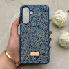 قاب گوشی Galaxy A36 سامسونگ نگین دار سواروسکی SWAROVSKI پلاک فلزی سرمه ای کد 152972
