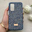 قاب گوشی Galaxy A54 سامسونگ نگین دار سواروسکی SWAROVSKI پلاک فلزی سرمه ای کد 152984