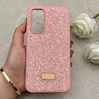 قاب گوشی Galaxy A54 سامسونگ نگین دار سواروسکی SWAROVSKI پلاک فلزی صورتی کد 152985