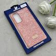 قاب گوشی Galaxy A54 سامسونگ نگین دار سواروسکی SWAROVSKI پلاک فلزی نارنجی کد 152987