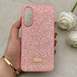 قاب گوشی Galaxy A56 سامسونگ نگین دار سواروسکی SWAROVSKI پلاک فلزی صورتی کد 152999