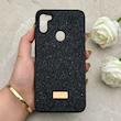 قاب گوشی Galaxy A11 - M11 سامسونگ نگین دار سواروسکی SWAROVSKI پلاک فلزی مشکی کد 153001