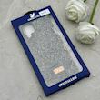 قاب گوشی Galaxy A12 - M12 سامسونگ نگین دار سواروسکی SWAROVSKI پلاک فلزی خاکستری کد 153004