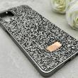 قاب گوشی Galaxy A12 - M12 سامسونگ نگین دار سواروسکی SWAROVSKI پلاک فلزی خاکستری کد 153004