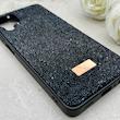 قاب گوشی Galaxy A12 - M12 سامسونگ نگین دار سواروسکی SWAROVSKI پلاک فلزی مشکی کد 153005