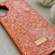 قاب گوشی Galaxy A13 4G سامسونگ نگین دار سواروسکی SWAROVSKI پلاک فلزی نارنجی کد 153010