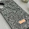 قاب گوشی Galaxy A13 4G سامسونگ نگین دار سواروسکی SWAROVSKI پلاک فلزی خاکستری کد 153011