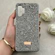 قاب گوشی Galaxy A13 4G سامسونگ نگین دار سواروسکی SWAROVSKI پلاک فلزی خاکستری کد 153011