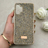 قاب گوشی Galaxy A13 4G سامسونگ نگین دار سواروسکی SWAROVSKI پلاک فلزی طلایی کد 153012
