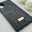 قاب گوشی Galaxy A13 4G سامسونگ نگین دار سواروسکی SWAROVSKI پلاک فلزی مشکی کد 153013