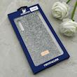 قاب گوشی Galaxy A30S - A50S - A50 سامسونگ نگین دار سواروسکی SWAROVSKI پلاک فلزی خاکستری کد 153018