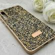 قاب گوشی Galaxy A30S - A50S - A50 سامسونگ نگین دار سواروسکی SWAROVSKI پلاک فلزی طلایی کد 153019