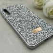قاب گوشی Galaxy A30S - A50S - A50 سامسونگ نگین دار سواروسکی SWAROVSKI پلاک فلزی نقره ای کد 153021