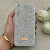 قاب گوشی Galaxy A30S - A50S - A50 سامسونگ نگین دار سواروسکی SWAROVSKI پلاک فلزی نقره ای کد 153021
