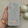 قاب گوشی Galaxy A30S - A50S - A50 سامسونگ نگین دار سواروسکی SWAROVSKI پلاک فلزی نقره ای کد 153021