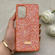 قاب گوشی Galaxy A52 4G - Galaxy A52 5G - Galaxy A52S سامسونگ نگین دار سواروسکی SWAROVSKI پلاک فلزی نارنجی کد 153026