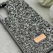قاب گوشی Galaxy S21 FE سامسونگ نگین دار سواروسکی SWAROVSKI پلاک فلزی خاکستری کد 153031