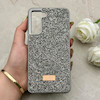قاب گوشی Galaxy S21 FE سامسونگ نگین دار سواروسکی SWAROVSKI پلاک فلزی خاکستری کد 153031