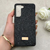 قاب گوشی Galaxy S21 FE سامسونگ نگین دار سواروسکی SWAROVSKI پلاک فلزی مشکی کد 153032
