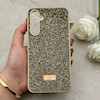 قاب گوشی Galaxy S23 FE سامسونگ نگین دار سواروسکی SWAROVSKI پلاک فلزی طلایی کد 153034