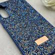 قاب گوشی Galaxy S23 FE سامسونگ نگین دار سواروسکی SWAROVSKI پلاک فلزی سرمه ای کد 153038